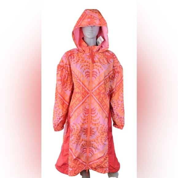 FARM RIO ADIDAS LONG JACKET WINBREAKER
TROPICAL COAT PINK RED TOMATO SOCCER MED - Picture 7 of 12